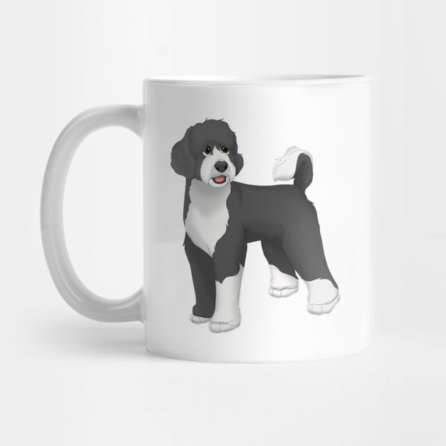 Black & White Portuguese Water Dog by millersye